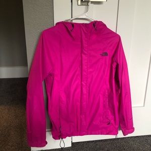 Pink Northface rain coat